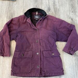 Vintage Woolrich Flannel Lined Purple Barn Coat Long Farm Jacket Women’s Small